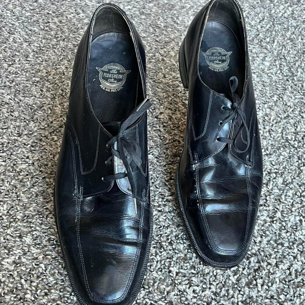 Florsheim Black Leather Oxford Dress Shoes Mens 10 Formal Prom Classic Business
